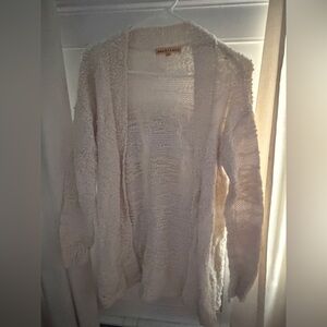 mesh + lace Yellow Cream Striped Cardigan Size M - spot can be washed out